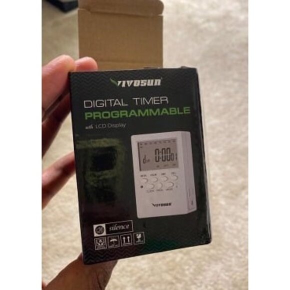 New 7 Day Programmable Digital Timer with Dual Outlet, 20 On/Off UL Listed - Picture 2 of 2